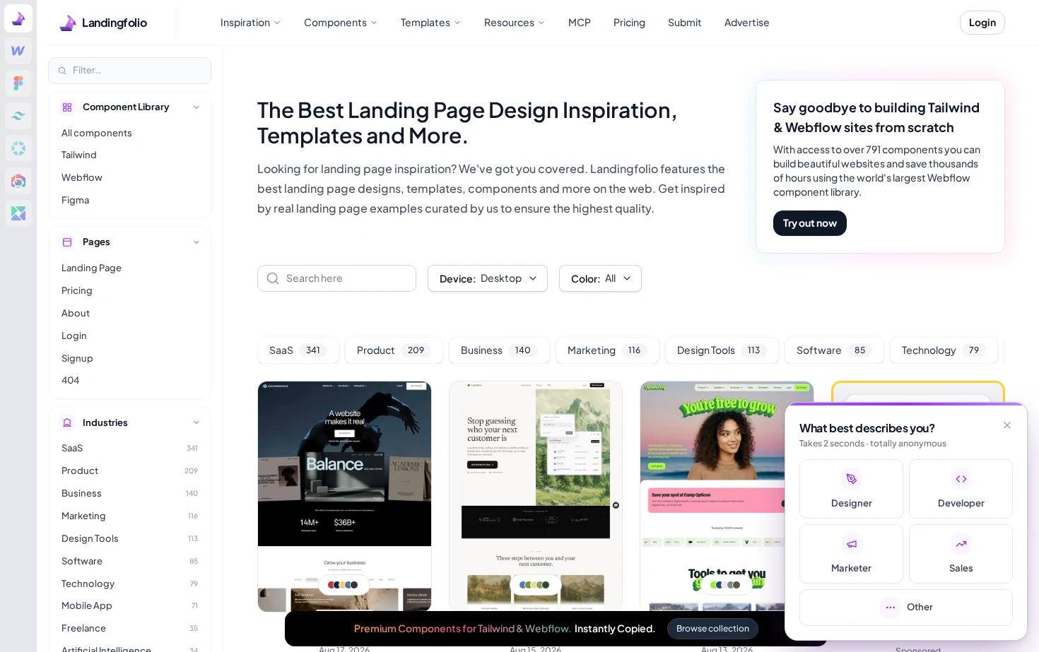 Landingfolio 页面快照